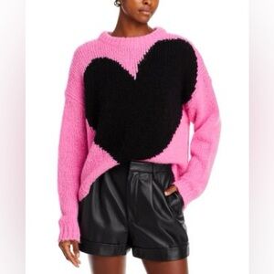 Essentiel Antwerp Egeria Two-Tone Heart Intarsia Sweater / Size L / Plus Size